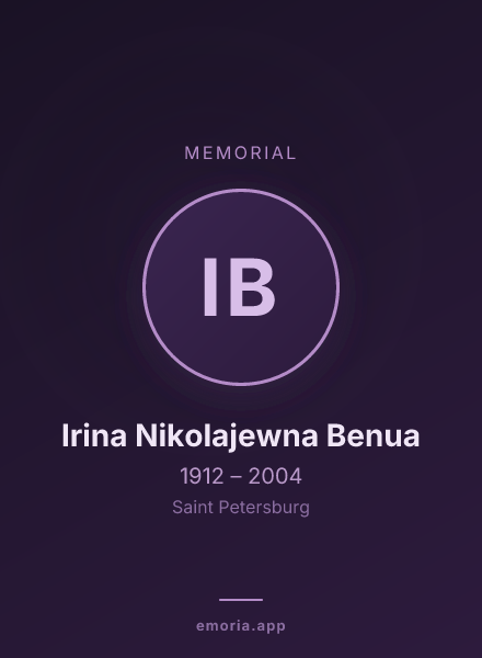 Memorial portrait of Irina Nikolajewna Benua