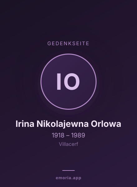 Gedenkportrait von Irina Nikolajewna Orlowa