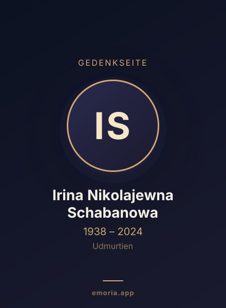 Gedenkportrait von Irina Nikolajewna Schabanowa