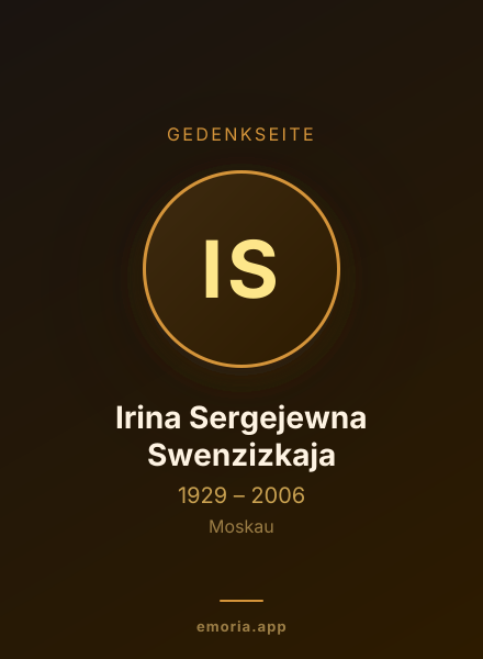 Gedenkportrait von Irina Sergejewna Swenzizkaja