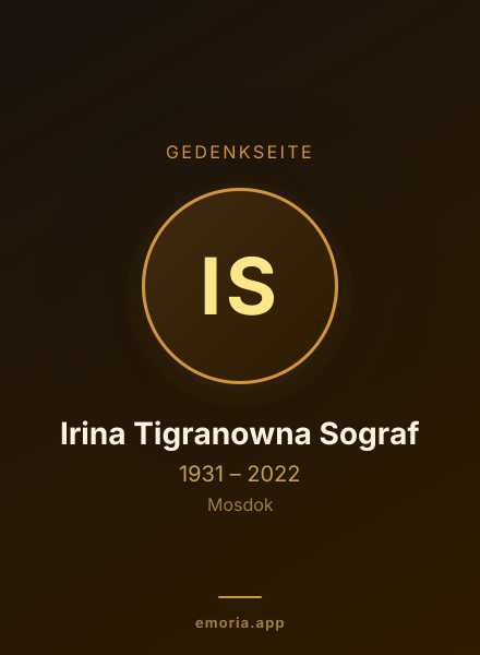 Gedenkportrait von Irina Tigranowna Sograf