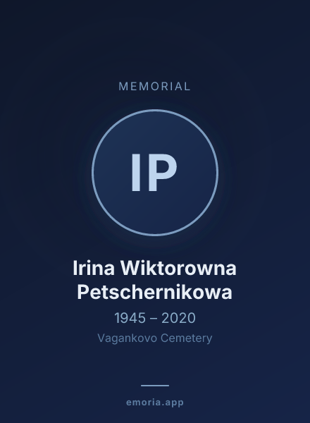 Memorial portrait of Irina Wiktorowna Petschernikowa