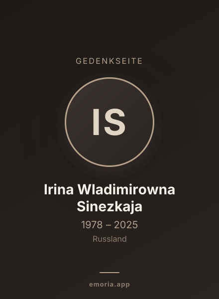 Gedenkportrait von Irina Wladimirowna Sinezkaja