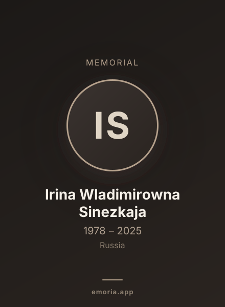 Memorial portrait of Irina Wladimirowna Sinezkaja
