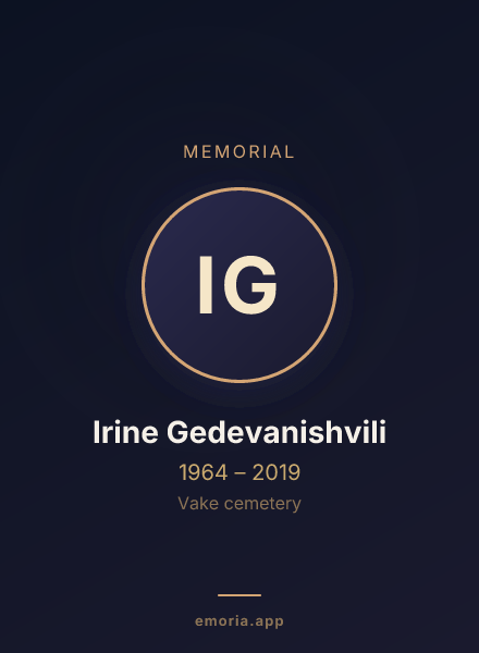 Memorial portrait of Irine Gedevanishvili
