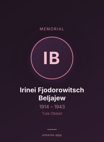 Memorial portrait of Irinei Fjodorowitsch Beljajew