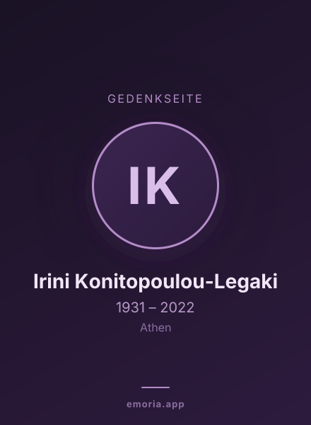 Gedenkportrait von Irini Konitopoulou-Legaki