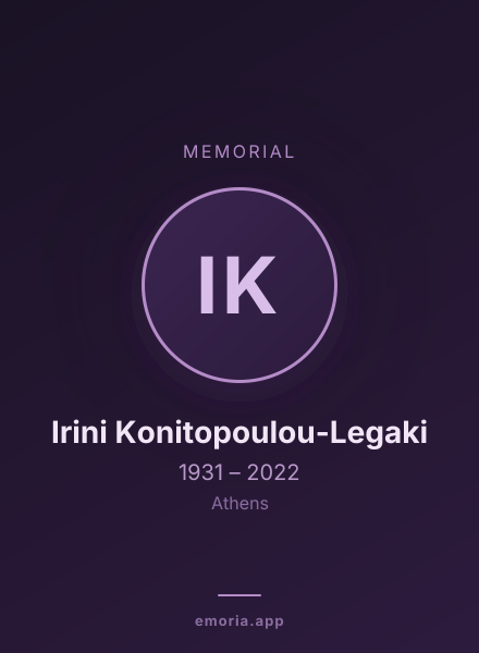 Memorial portrait of Irini Konitopoulou-Legaki