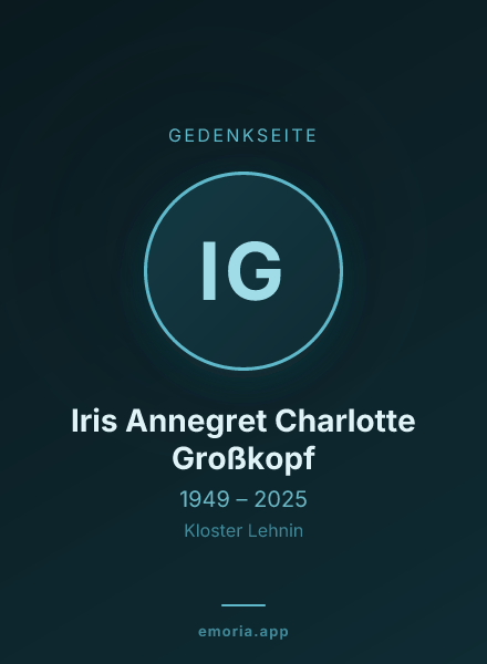 Gedenkportrait von Iris Annegret Charlotte Großkopf