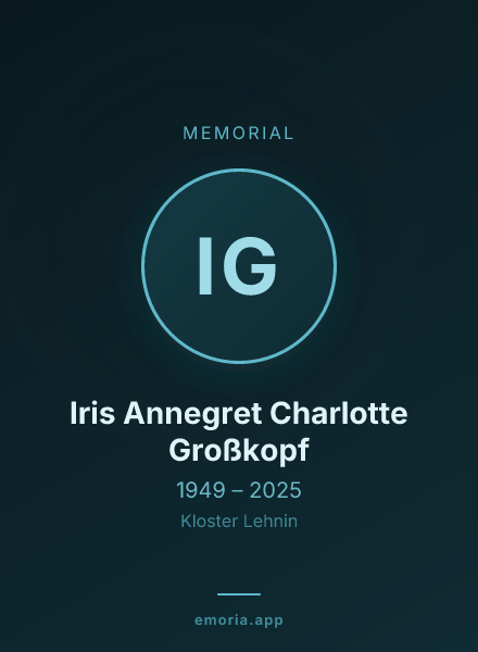 Memorial portrait of Iris Annegret Charlotte Großkopf