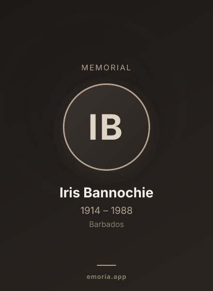 Memorial portrait of Iris Bannochie