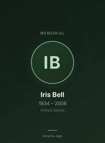 Memorial portrait of Iris Bell