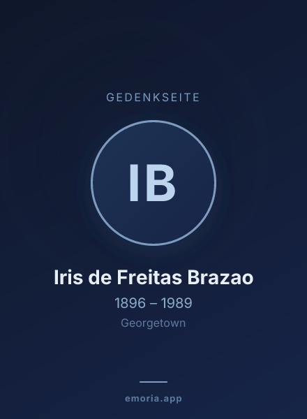Gedenkportrait von Iris de Freitas Brazao
