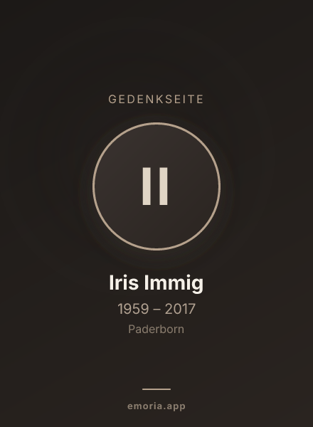 Gedenkportrait von Iris Immig