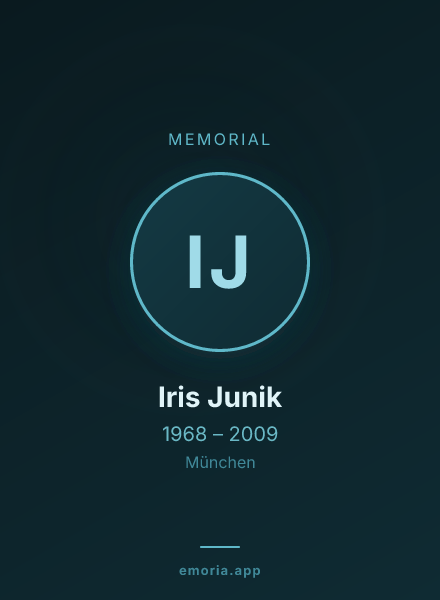 Memorial portrait of Iris Junik