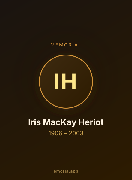 Memorial portrait of Iris MacKay Heriot