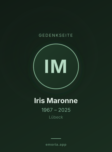 Gedenkportrait von Iris Maronne