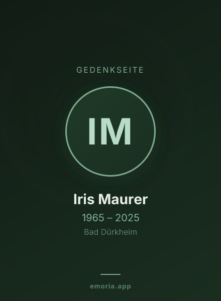 Gedenkportrait von Iris Maurer