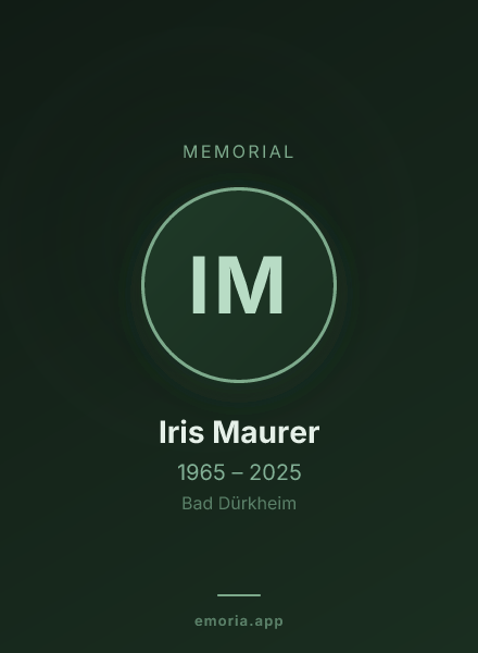 Memorial portrait of Iris Maurer