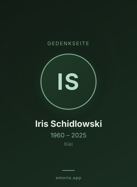 Gedenkportrait von Iris Schidlowski