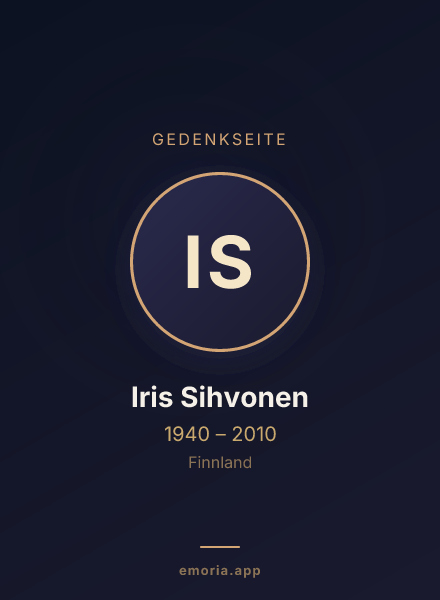 Gedenkportrait von Iris Sihvonen