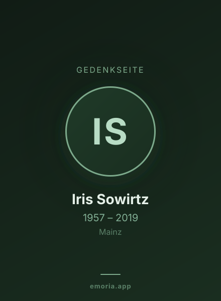 Gedenkportrait von Iris Sowirtz