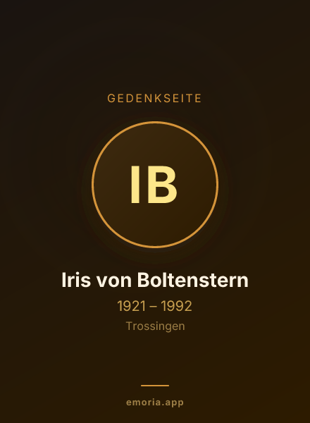 Gedenkportrait von Iris von Boltenstern