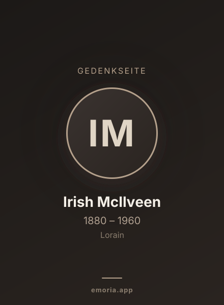 Gedenkportrait von Irish McIlveen