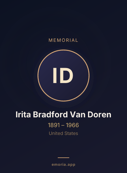Memorial portrait of Irita Bradford Van Doren
