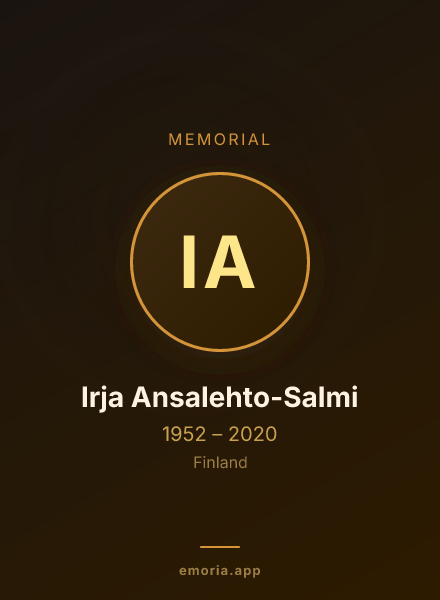 Memorial portrait of Irja Ansalehto-Salmi