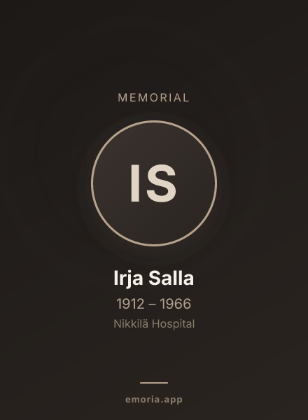Memorial portrait of Irja Salla