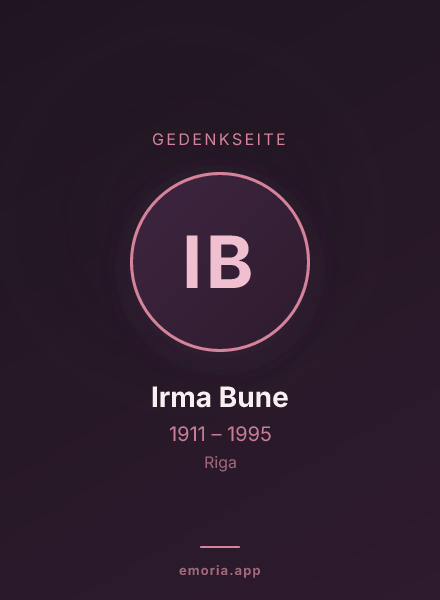 Gedenkportrait von Irma Bune