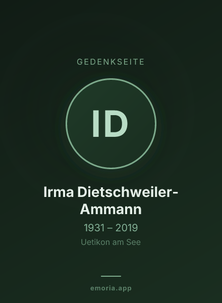 Gedenkportrait von Irma Dietschweiler-Ammann