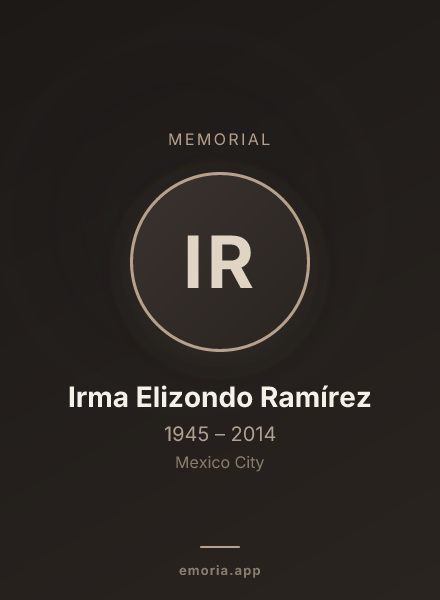 Memorial portrait of Irma Elizondo Ramírez