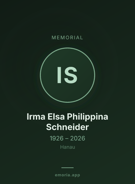 Memorial portrait of Irma Elsa Philippina Schneider