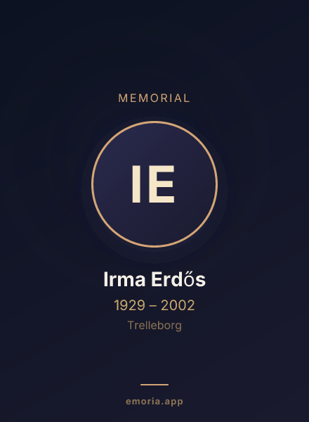 Memorial portrait of Irma Erdős
