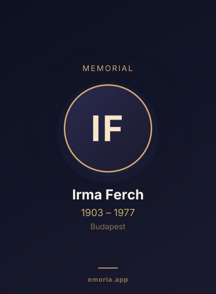 Memorial portrait of Irma Ferch