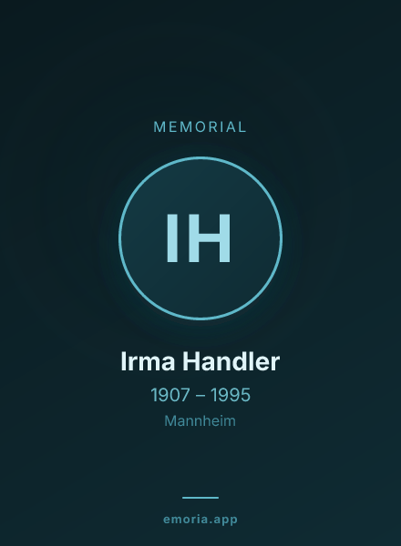 Memorial portrait of Irma Handler