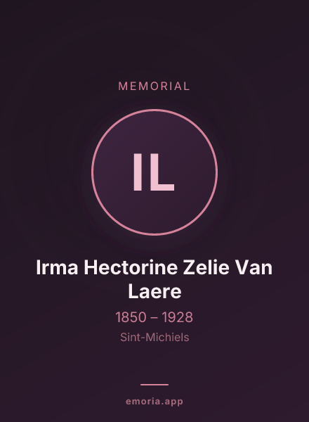 Memorial portrait of Irma Hectorine Zelie Van Laere