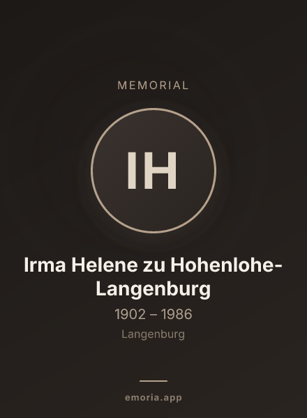 Memorial portrait of Irma Helene zu Hohenlohe-Langenburg