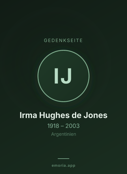 Gedenkportrait von Irma Hughes de Jones
