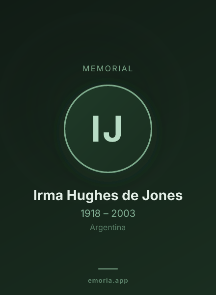 Memorial portrait of Irma Hughes de Jones