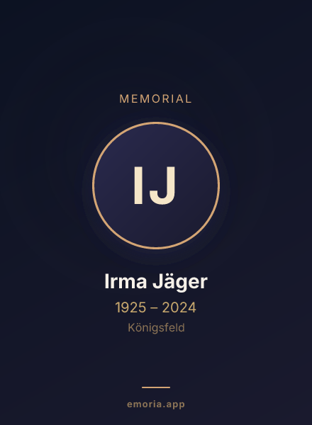 Memorial portrait of Irma Jäger