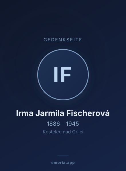 Gedenkportrait von Irma Jarmila Fischerová