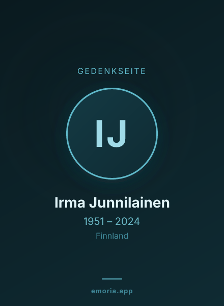 Gedenkportrait von Irma Junnilainen