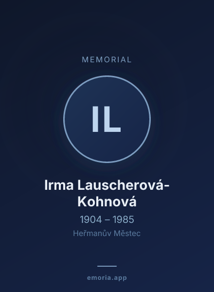 Memorial portrait of Irma Lauscherová-Kohnová