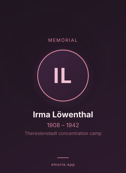 Memorial portrait of Irma Löwenthal