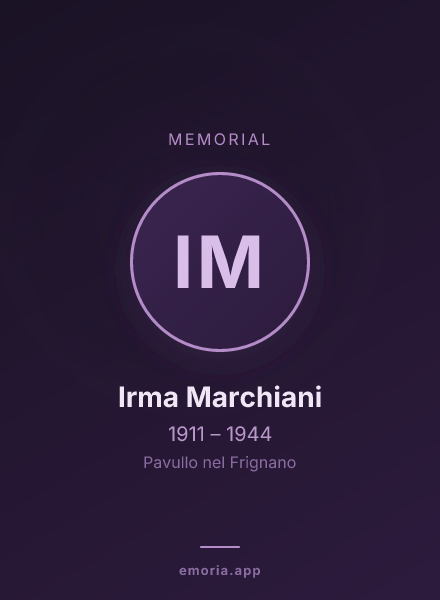 Memorial portrait of Irma Marchiani