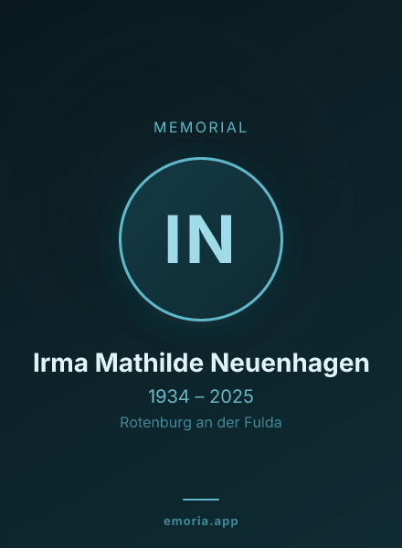 Memorial portrait of Irma Mathilde Neuenhagen