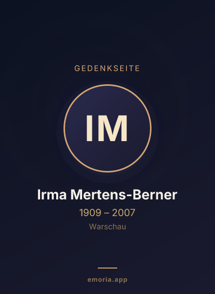 Gedenkportrait von Irma Mertens-Berner